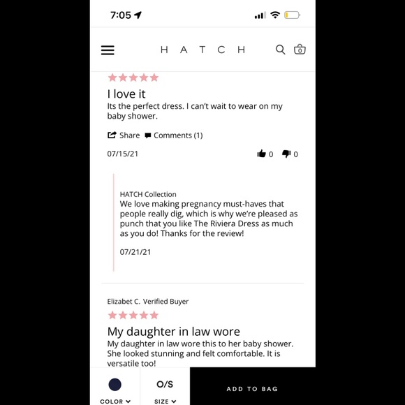 Hatch the Riviera Dress in Navy One Size - Picture 8 of 9